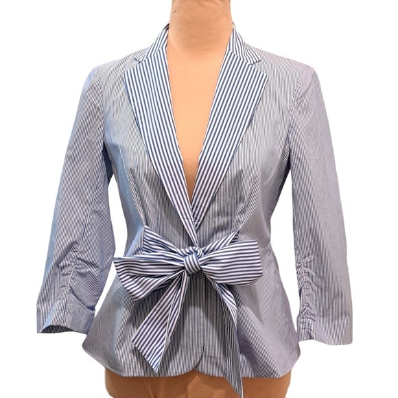 Vince Camuto Jackets & Blazers - Vince Camuto Cotton Blend Striped Blazer Size 2 Blue/White